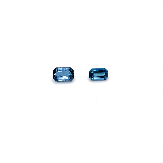 1.03 CT Emerald cut Aquamarine Pair