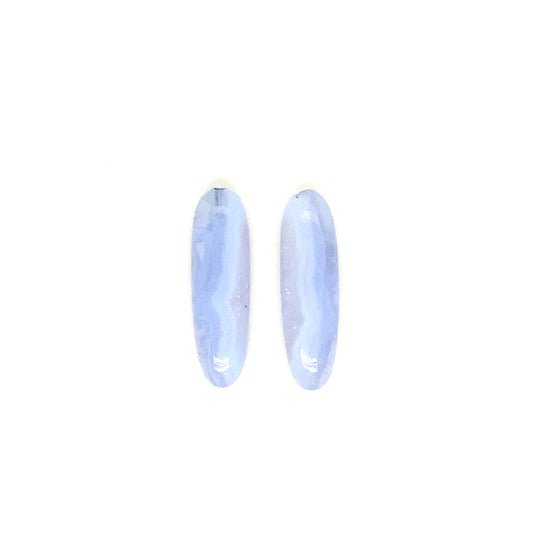 26.9 CT Chalcedony - Blue Agate Pair