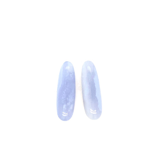 28.9 CT Chalcedony - Blue Agate Pair